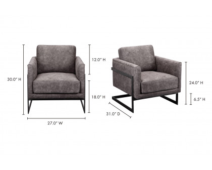 Moe's Luxley Club Chair - Gray