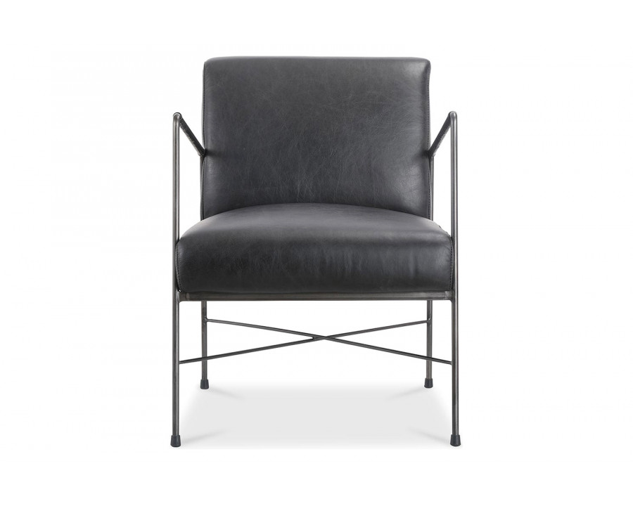 Moe's Dagwood Leather Armchair - Black