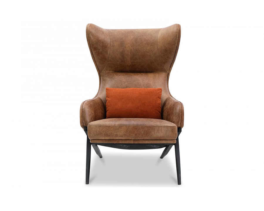 Moe's - Amos Leather Accent Chair in Brown