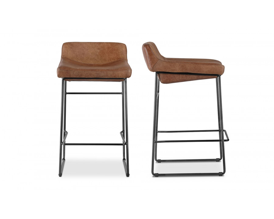 Moe's Starlet Contemporary Counter Stool Set of 2 - Cappuccino