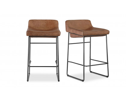 Moe's Starlet Contemporary Counter Stool Set of 2 - Cappuccino