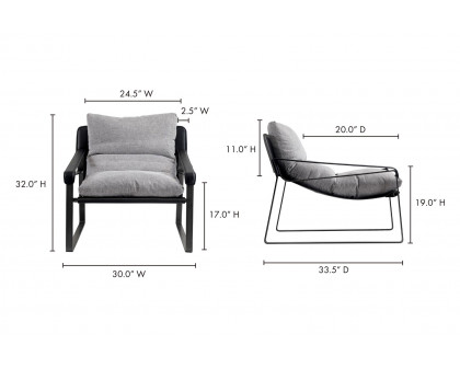 Moe's Connor Club Chair - Gray