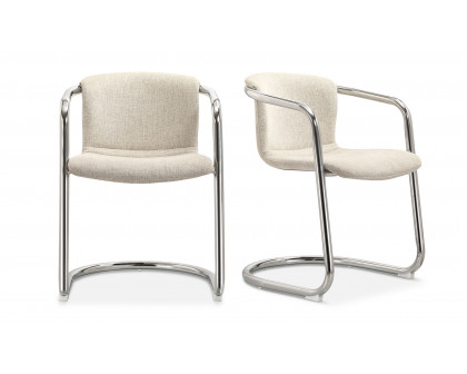 Moe's Freeman Industrial Dining Chair Set of 2 - Blended Cream