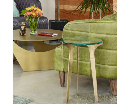 Moe's - Halvorsen Accent Table in Brass/Clear