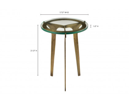 Moe's - Halvorsen Accent Table in Brass/Clear