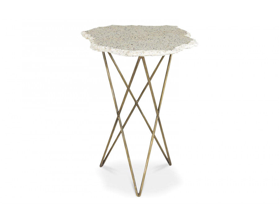 Moe's - Positano Terrazzo Side Table in White