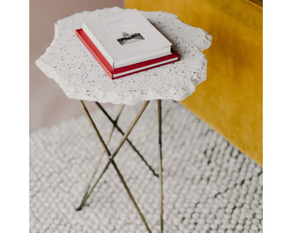 Moe's - Positano Terrazzo Side Table in White