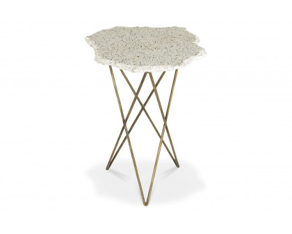 Moe's - Positano Terrazzo Side Table in White