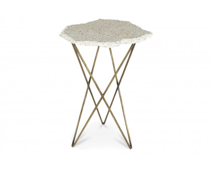 Moe's - Positano Terrazzo Side Table in White