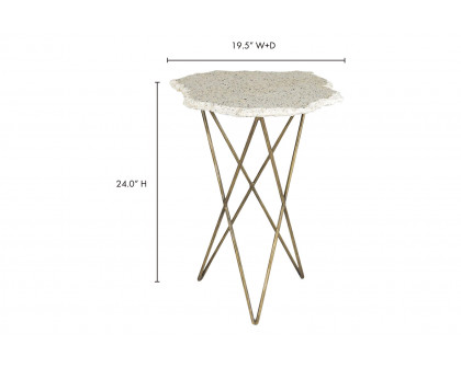 Moe's - Positano Terrazzo Side Table in White