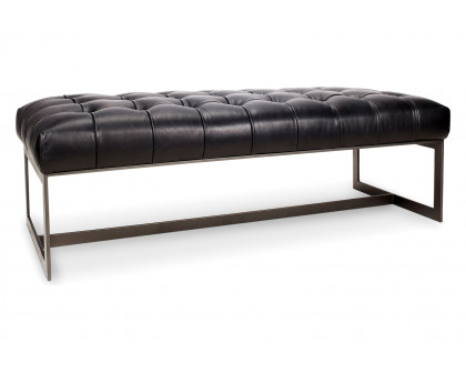 Moe's Wyatt Leather Bench - Black