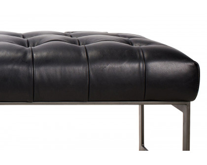 Moe's Wyatt Leather Bench - Black