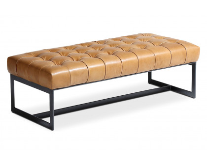 Moe's Wyatt Leather Bench - Tan