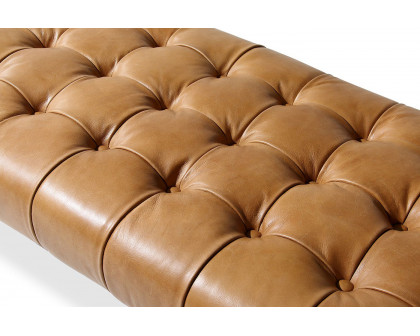 Moe's Wyatt Leather Bench - Tan