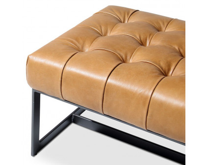 Moe's Wyatt Leather Bench - Tan