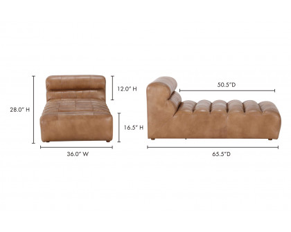 Moe's™ Ramsay Leather Chaise - Tan