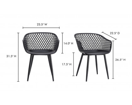 Moe's Piazza Contemporary Outdoor Chair Set of 2 - Black