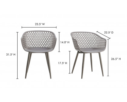 Moe's Piazza Contemporary Outdoor Chair Set of 2 - Gray