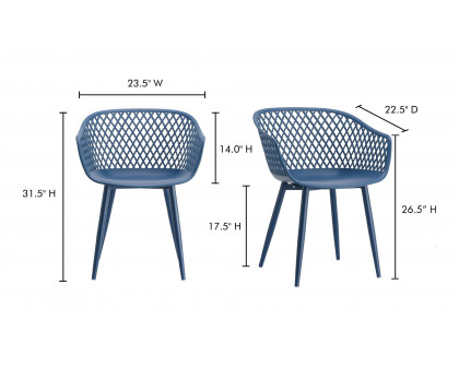 Moe's Piazza Contemporary Outdoor Chair Set of 2 - Blue