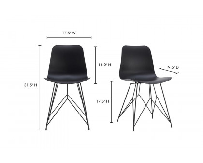 Moe's - Esterno Contemporary Outdoor Chair Set of 2 in Black