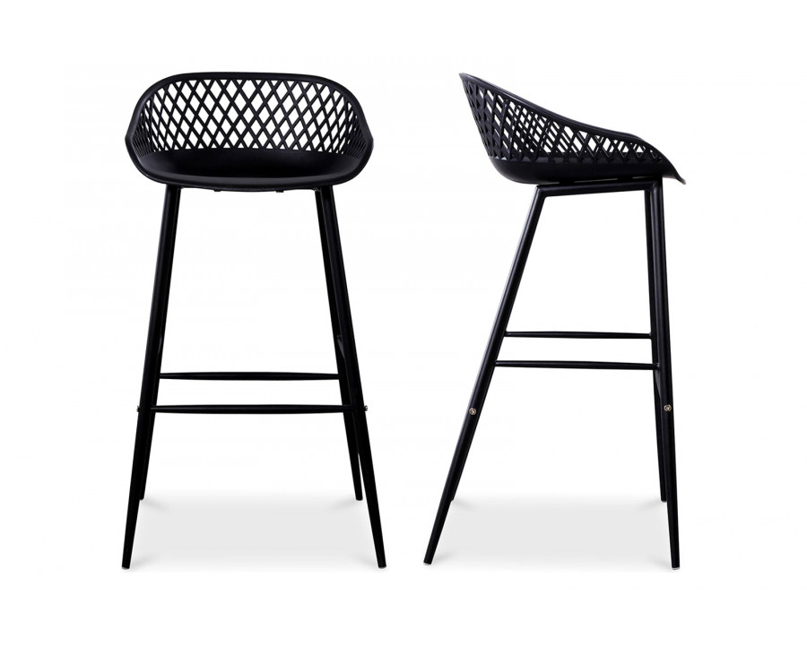 Moe's Piazza Outdoor Bar Stool Set of 2 - Black