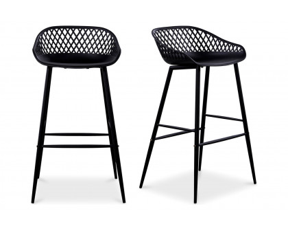 Moe's Piazza Outdoor Bar Stool Set of 2 - Black