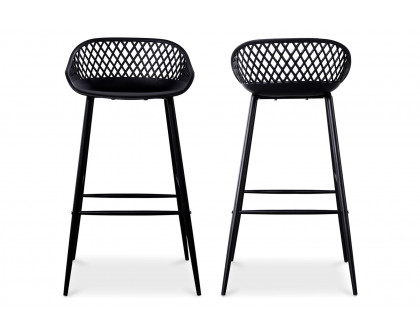 Moe's Piazza Outdoor Bar Stool Set of 2 - Black