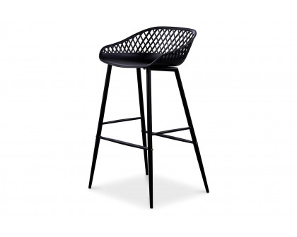 Moe's Piazza Outdoor Bar Stool Set of 2 - Black