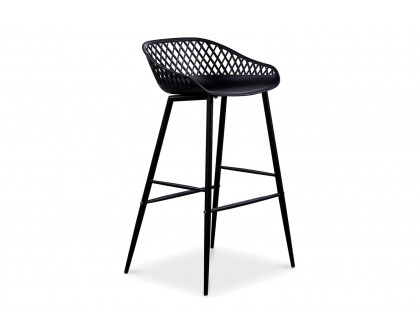 Moe's Piazza Outdoor Bar Stool Set of 2 - Black