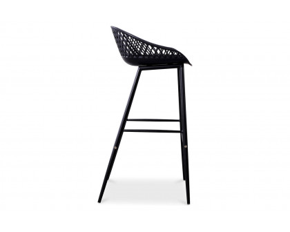 Moe's Piazza Outdoor Bar Stool Set of 2 - Black