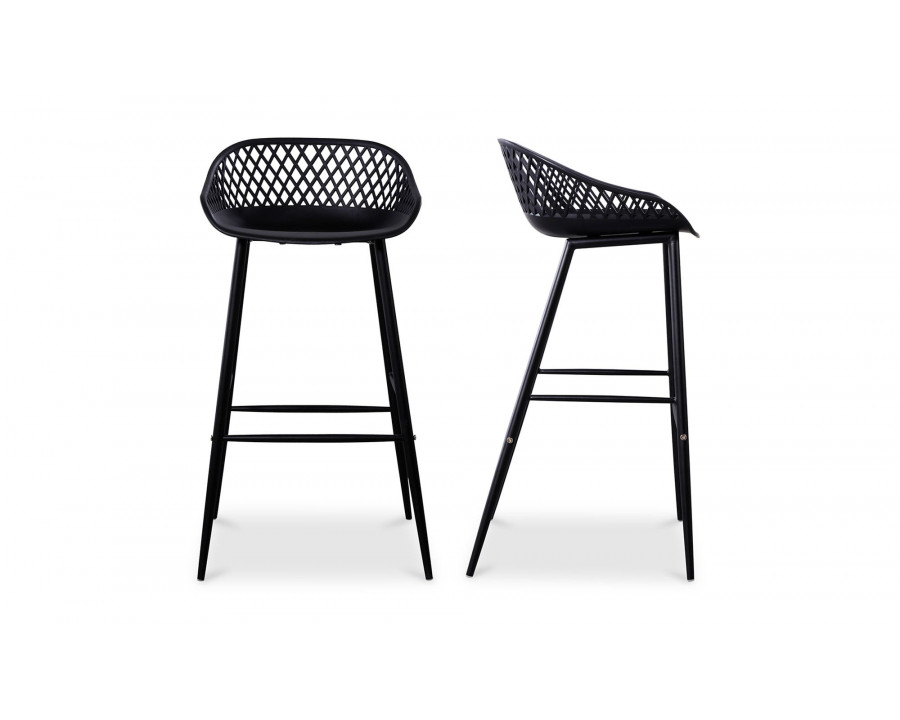 Moe's Piazza Contemporary Outdoor Barstool Set of 2 - Black