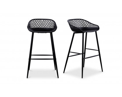 Moe's Piazza Contemporary Outdoor Barstool Set of 2 - Black