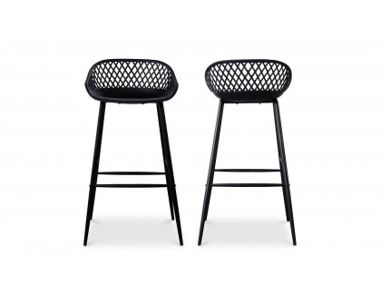 Moe's Piazza Contemporary Outdoor Barstool Set of 2 - Black