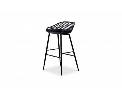 Moe's Piazza Contemporary Outdoor Barstool Set of 2 - Black