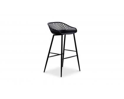 Moe's Piazza Contemporary Outdoor Barstool Set of 2 - Black