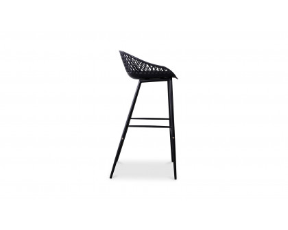 Moe's Piazza Contemporary Outdoor Barstool Set of 2 - Black