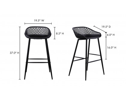 Moe's Piazza Contemporary Outdoor Barstool Set of 2 - Black