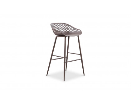 Moe's Piazza Contemporary Outdoor Barstool Set of 2 - Gray