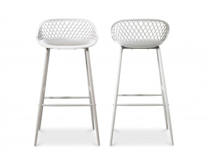 Moe's Piazza Outdoor Bar Stool Set of 2 - White