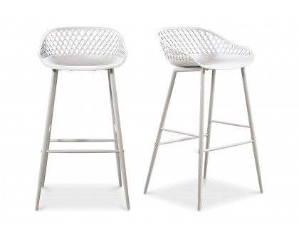 Moe's Piazza Outdoor Bar Stool Set of 2 - White