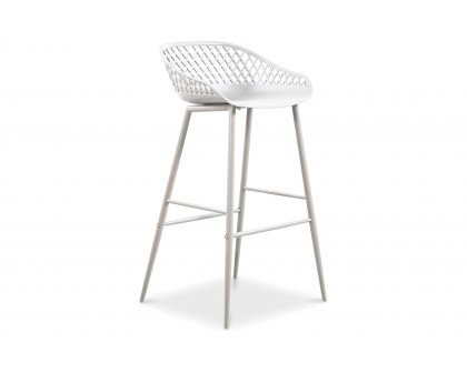 Moe's Piazza Outdoor Bar Stool Set of 2 - White