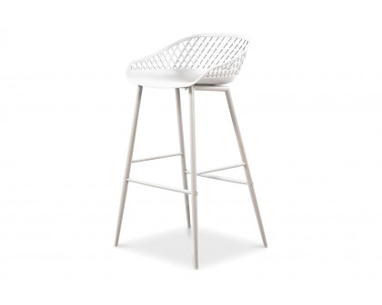 Moe's Piazza Outdoor Bar Stool Set of 2 - White