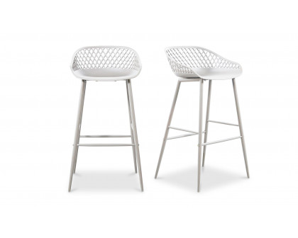 Moe's Piazza Contemporary Outdoor Barstool Set of 2 - White