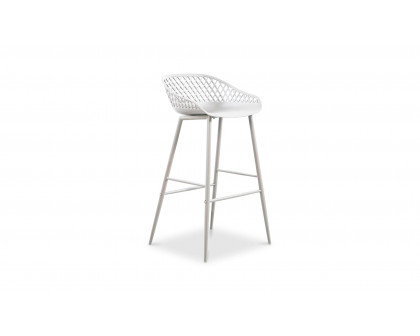 Moe's Piazza Contemporary Outdoor Barstool Set of 2 - White