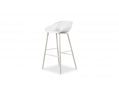 Moe's Piazza Contemporary Outdoor Barstool Set of 2 - White