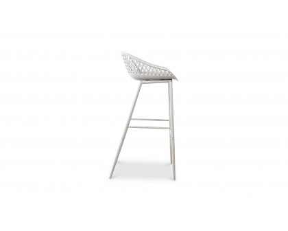 Moe's Piazza Contemporary Outdoor Barstool Set of 2 - White