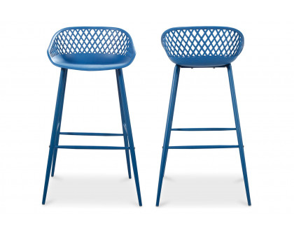 Moe's Piazza Outdoor Bar Stool Set of 2 - Blue