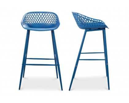 Moe's Piazza Outdoor Bar Stool Set of 2 - Blue