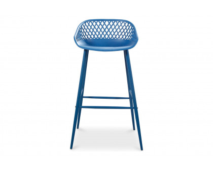 Moe's Piazza Outdoor Bar Stool Set of 2 - Blue