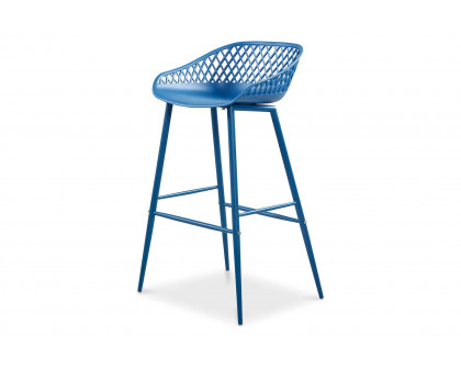 Moe's Piazza Outdoor Bar Stool Set of 2 - Blue